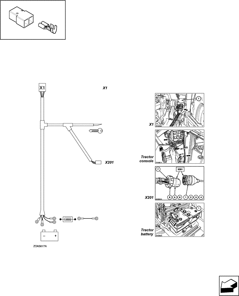 Схема запчастей Case IH LBX331P - (06.51[01]) - CONNECTORS, POWER & CAN CABLE ON TRACTOR (06) - ELECTRICAL SYSTEMS