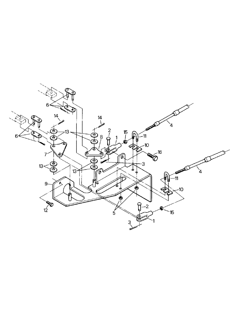 Схема запчастей Case IH CR-1280 - (04-30) - RANGE SHIFT AND PARK LOCK CABLE LINKAGE (04) - Drive Train