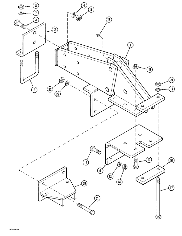 Схема запчастей Case IH 4300 - (9-062) - FRONT SECONDARY WING LIFT HINGE, STANDARD TRANSPORT, DOUBLE FOLD, RIGID (09) - CHASSIS/ATTACHMENTS