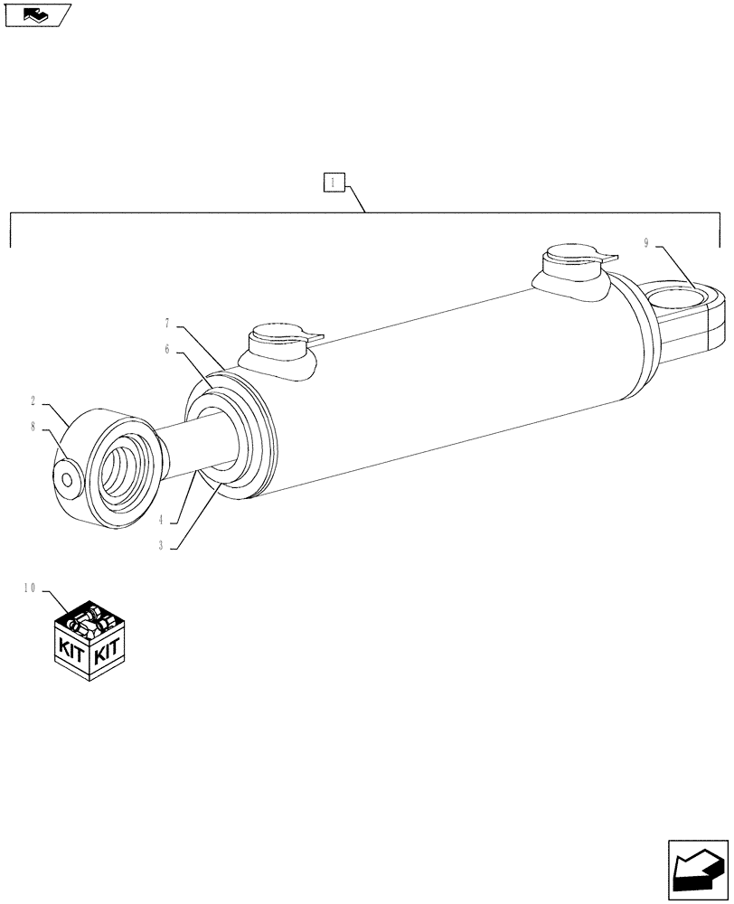 Схема запчастей Case IH FARMALL 65A - (41.216.02) - STEERING CYLINDER - 4WD (41) - STEERING
