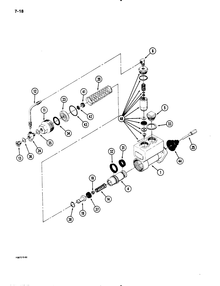Схема запчастей Case IH 9110 - (7-18) - MASTER CYLINDER ASSEMBLY, IF EQUIPPED (07) - BRAKES