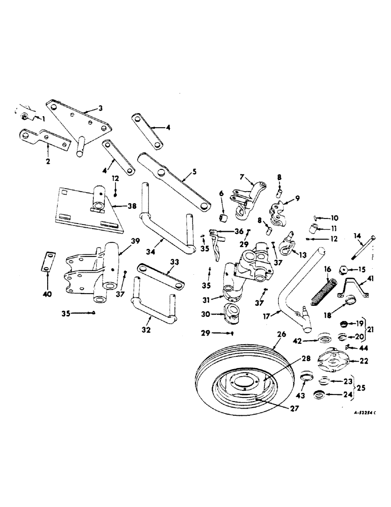Схема запчастей Case IH 70 - (E-14) - REAR FURROW WHEEL AND AXLE 