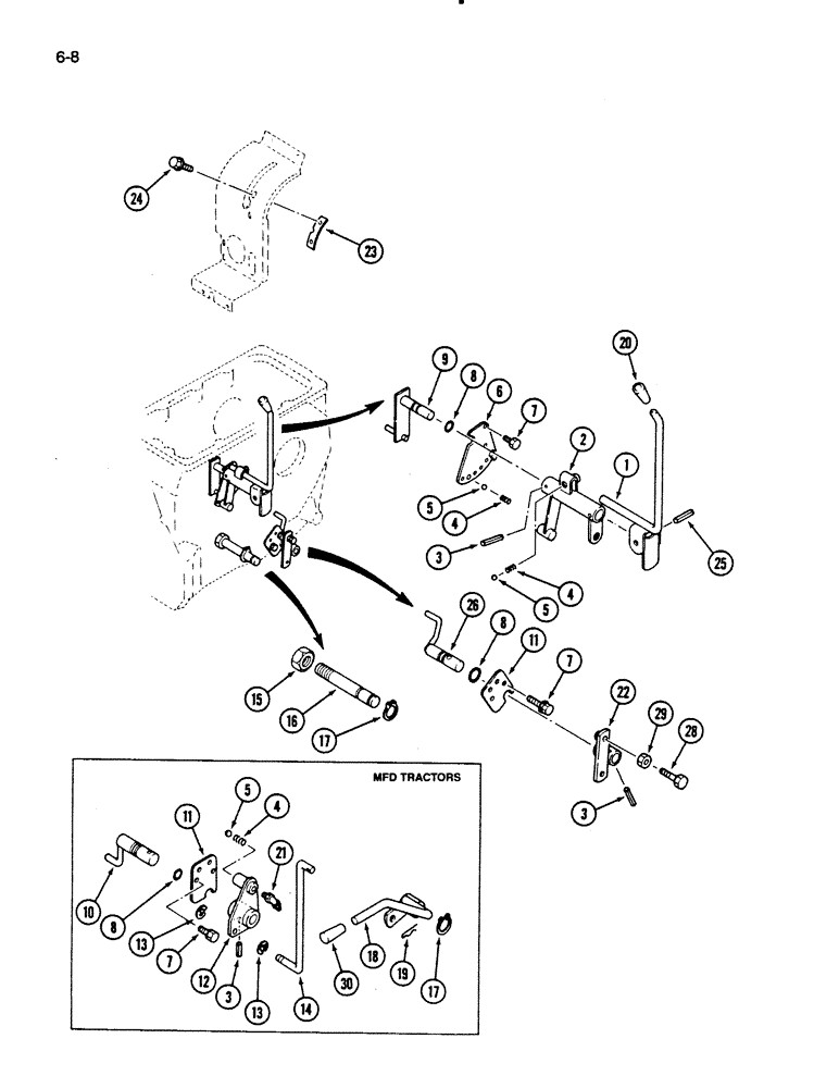 Схема запчастей Case IH 275 - (6-08) - TRANSMISSION RANGE SHIFT LINKAGE, MFD CONTROLS (06) - POWER TRAIN