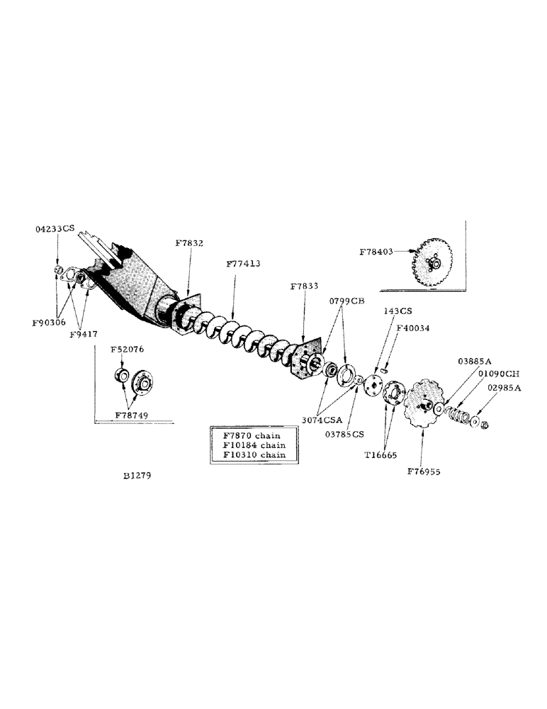 Схема запчастей Case IH 800 - (103) - TAILINGS AUGER (66) - THRESHING