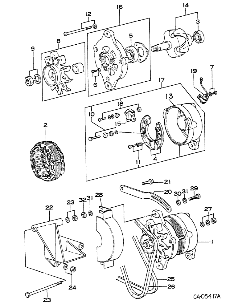 Схема запчастей Case IH 284 - (08-12) - ELECTRICAL, ALTERNATOR-GENERATOR, GASOLINE ENGINE TRACTORS (06) - ELECTRICAL