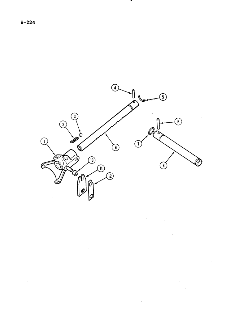 Схема запчастей Case IH 485 - (6-224) - GEAR SHIFT MECHANISM, RANGE TRANSMISSION, WITH FORWARD AND REVERSE (06) - POWER TRAIN