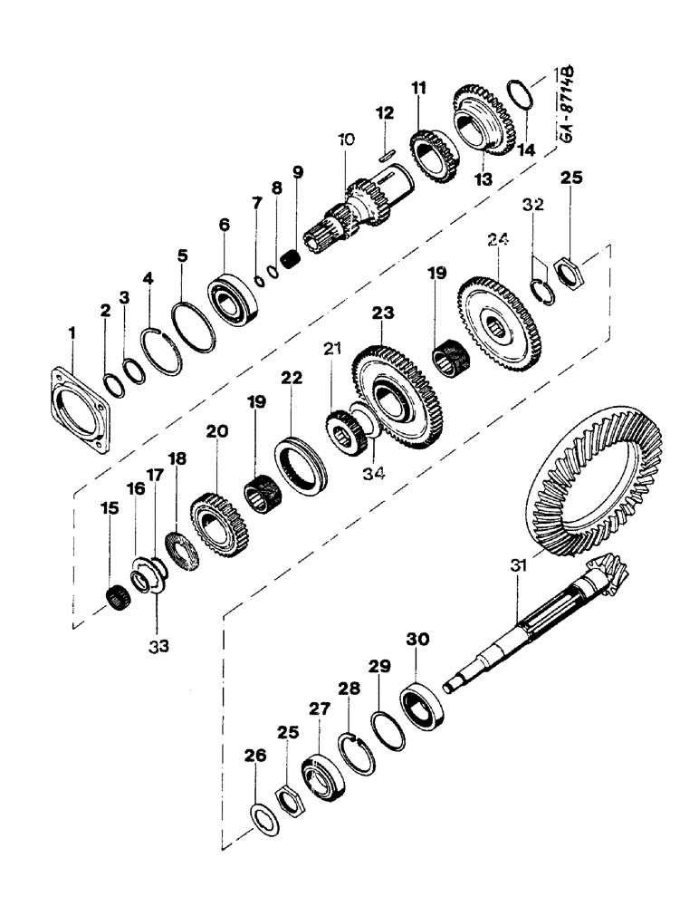 Схема запчастей Case IH 833 - (07-21) - TRANSMISSION - 3RD AND 4TH REVERSE RANGE (04) - Drive Train