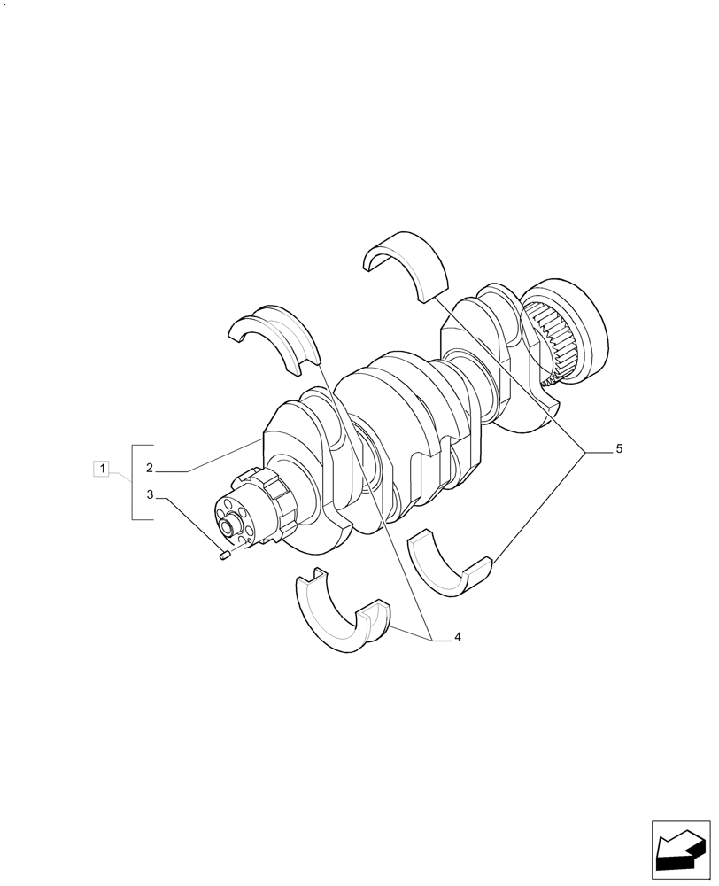 Схема запчастей Case IH FARMALL 125A - (10.103.AA) - CRANKSHAFT (10) - ENGINE