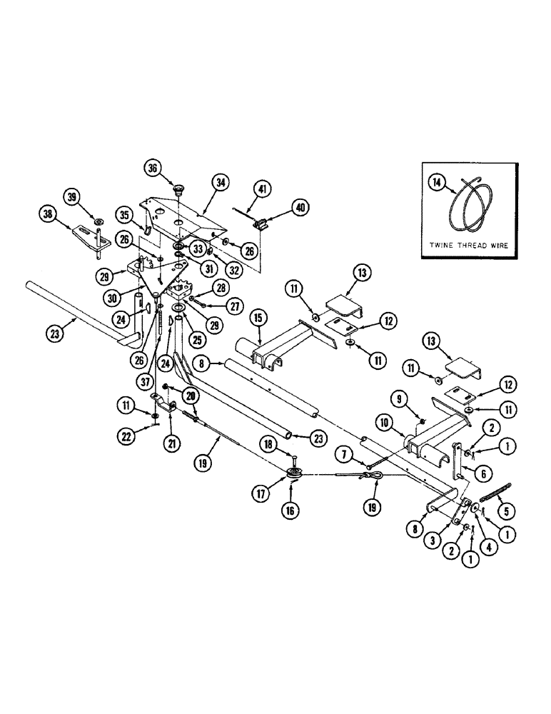Схема запчастей Case IH 3440 - (54) - TWINE TUBES AND CUTOFF 