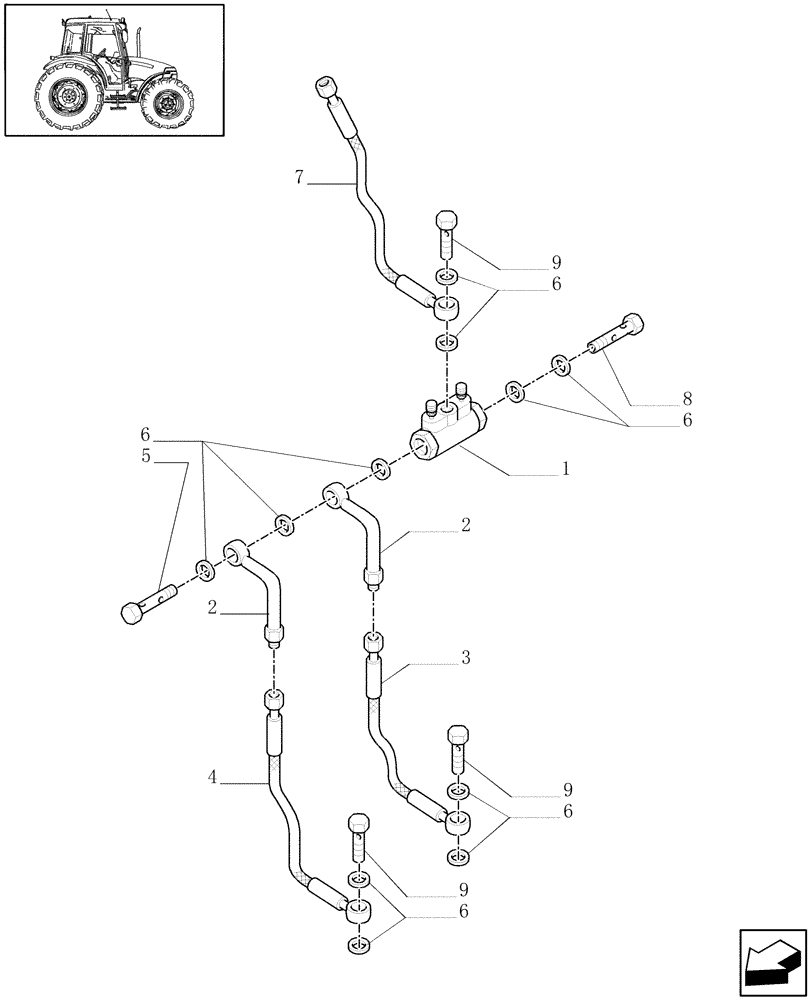 Схема запчастей Case IH JX80 - (1.68.5/04[01]) - (VAR.385) STANDARD FRONT AXLE W/LIMITED SLIP DIFF, W/ FRONT BRAKES (40KM/H) - LOGIC VALVE (04) - FRONT AXLE & STEERING