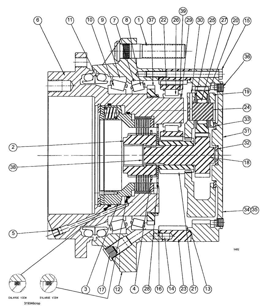 Схема запчастей Case IH SPX3200 - (05-002) - HUB ASSEMBLY 22:1, 27:1 (29) - HYDROSTATIC DRIVE