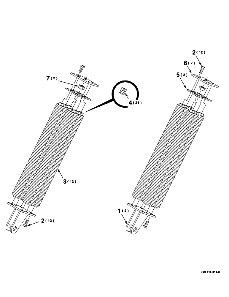 Схема запчастей Case IH 8380 - (7-14) - FLOTATION SPRING ASSEMBLY, SERIAL NUMBER CFH0010163 AND LATER (09) - CHASSIS