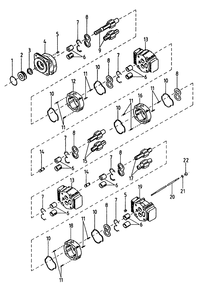 Схема запчастей Case IH 7700 - (B03[45A]) - HYDRAULIC PUMP {108 3 BLADE CHOPPER AND PRIMARY FIXED EXTRACTOR} Hydraulic Components & Circuits