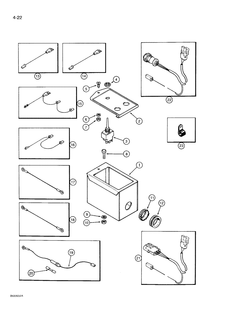 Схема запчастей Case IH 950 - (4-22) - MARKER CONTROL BOX, 8 ROW WIDE AND 12 ROW NARROW, VERTICAL FOLD, ALL RIGID (04) - ELECTRICAL SYSTEMS
