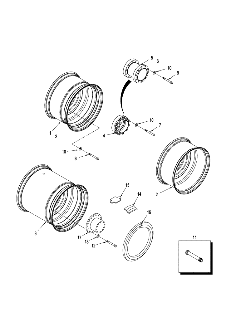 Схема запчастей Case IH STX430 - (06-06) - WHEELS SINGLE AND DUALS WITH SPACERS (06) - POWER TRAIN