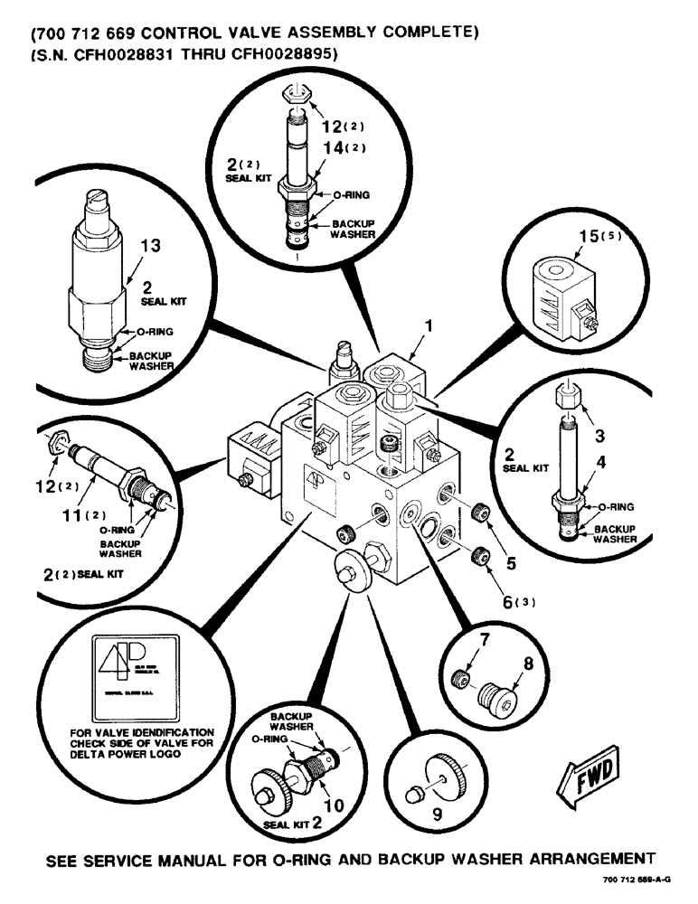 Схема запчастей Case IH 8830 - (8-16) - CONTROL VALVE ASSEMBLY, DELTA, 700712669 CONTROL VALVE ASSEMBLY COMPLETE (08) - HYDRAULICS