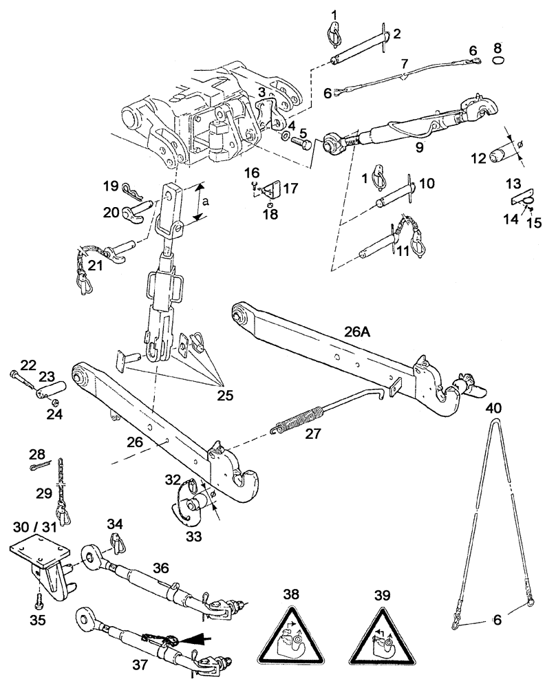 Схема запчастей Case IH C55 - (08-33[01]) - POWER LIFT LINKAGE QUICK COUPLER (08) - HYDRAULICS