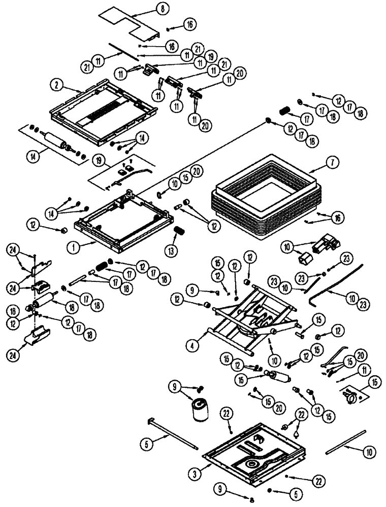 Схема запчастей Case IH FLX3510 - (01-036) - SUSPENSION ASSEMBLY, SEAT "JAN 2005 THRU JAN 2006" (10) - CAB