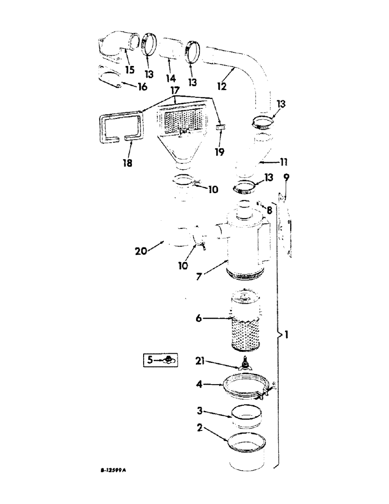 Схема запчастей Case IH 2606 - (041) - FUEL SYSTEM, AIR CLEANER AND CONNECTIONS, DIESEL ENGINE TRACTORS (02) - FUEL SYSTEM