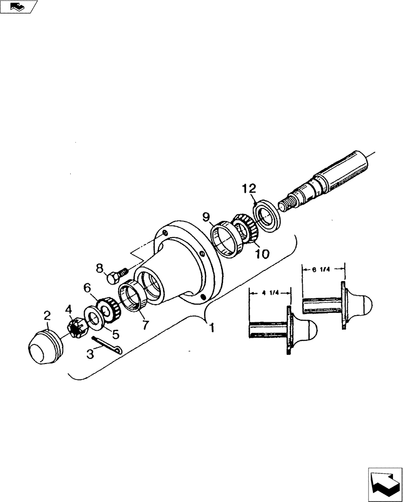 Схема запчастей Case IH 3200 - (44.100.01) - 633 HUB & SPINDLE ASSEMBLY (44) - WHEELS