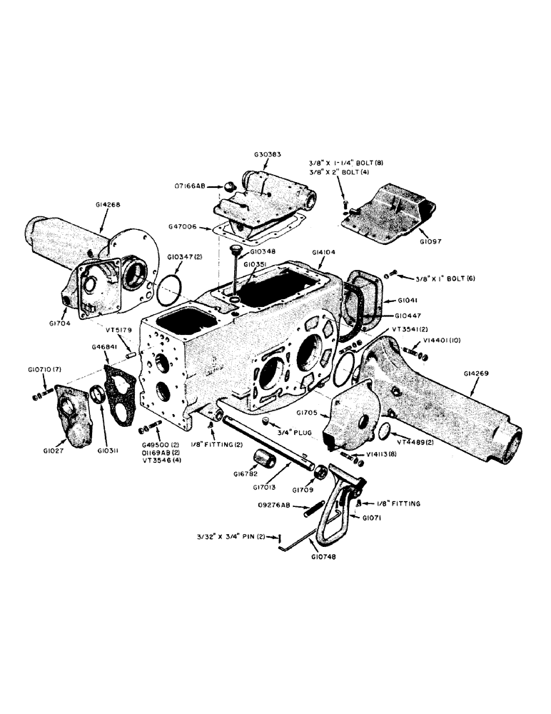 Схема запчастей Case IH 500B-SERIES - (068) - TRANSMISSION CASE AND REAR AXLE HOUSINGS (06) - POWER TRAIN