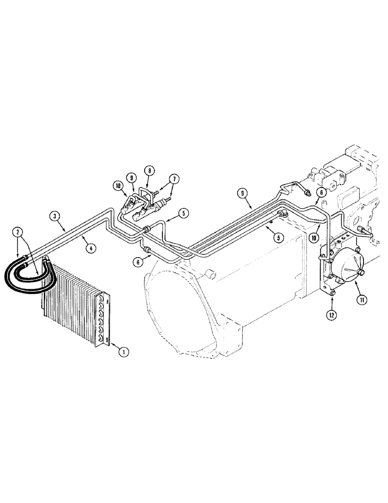 Схема запчастей Case IH 895 - (1-12) - PICTORIAL INDEX, TRACTOR WITHOUT CAB, OIL COOLER AND BRAKE TUBES (00) - PICTORIAL INDEX
