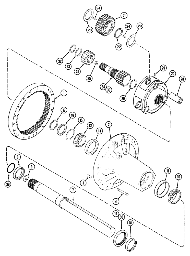 Схема запчастей Case IH 7230 - (6-066) - REAR AXLE AND CARRIERS, 114 INCH AXLE (06) - POWER TRAIN