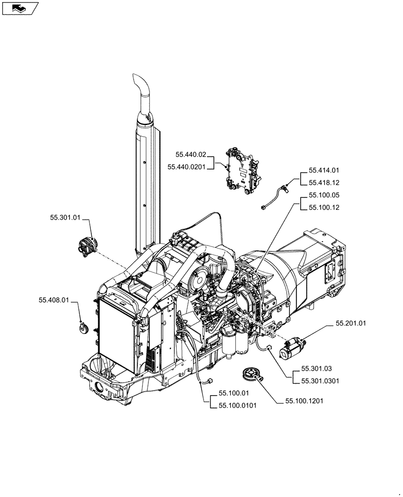 Схема запчастей Case IH PUMA 230 - (55.000.00[01]) - PICTORIAL INDEX - ELECTRICAL SYSTEMS (55) - ELECTRICAL SYSTEMS