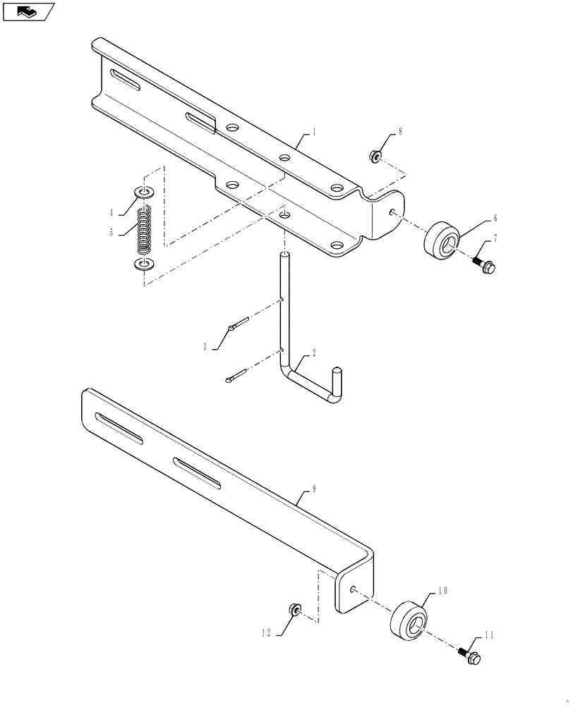 Схема запчастей Case IH 6130 - (90.100.25[02]) - LATCH AND BUMPER RH/LH (90) - PLATFORM, CAB, BODYWORK AND DECALS