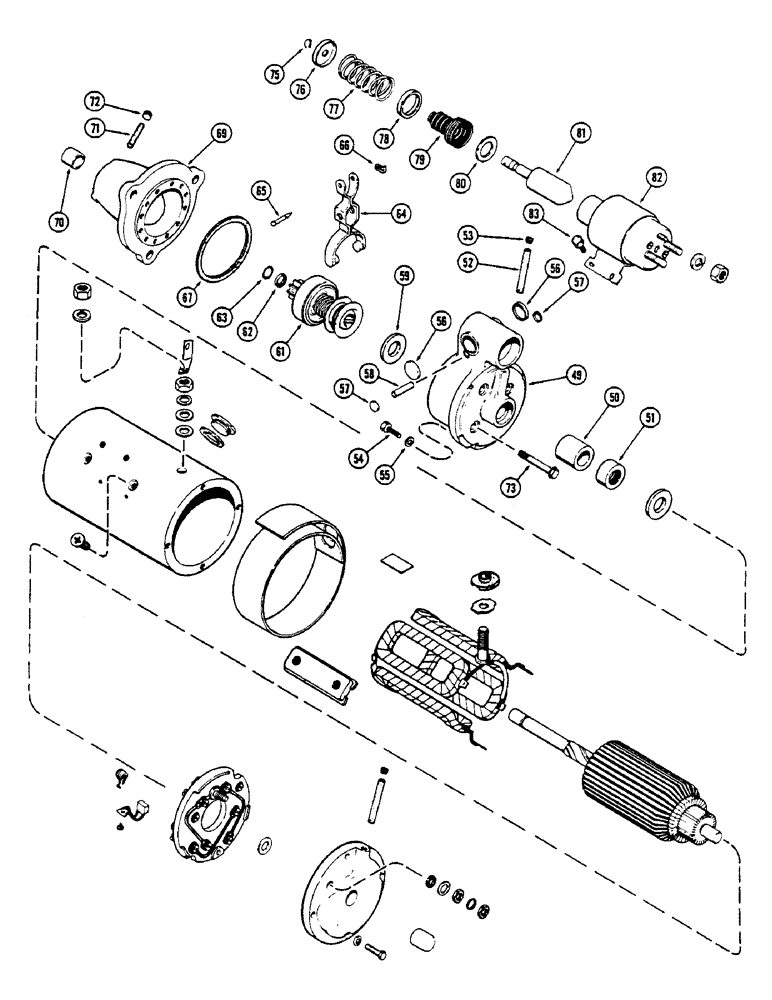 Схема запчастей Case IH 1175 - (065A) - A59217 STARTER, USED PRIOR TO TRACTOR SERIAL NUMBER 8696753 (04) - ELECTRICAL SYSTEMS