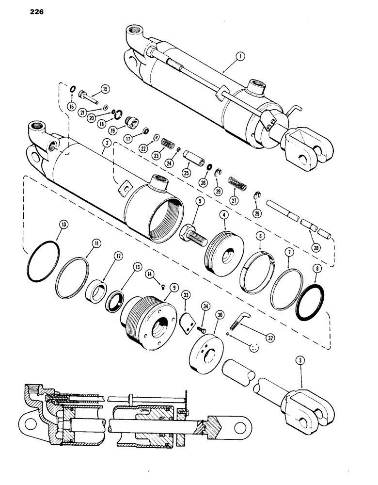 Схема запчастей Case IH 1070 - (226) - G32083 REMOTE HYDRAULIC CYLINDER, 3-1/4" BORE X 8" STROKE, WITH HYDRAULIC LIMIT STOP (09) - CHASSIS/ATTACHMENTS