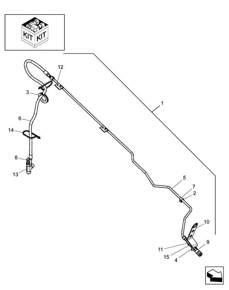 Схема запчастей Case IH 410 - (08.40[2]) - KIT, CASE DRAIN HIGH FLOW (08) - HYDRAULICS