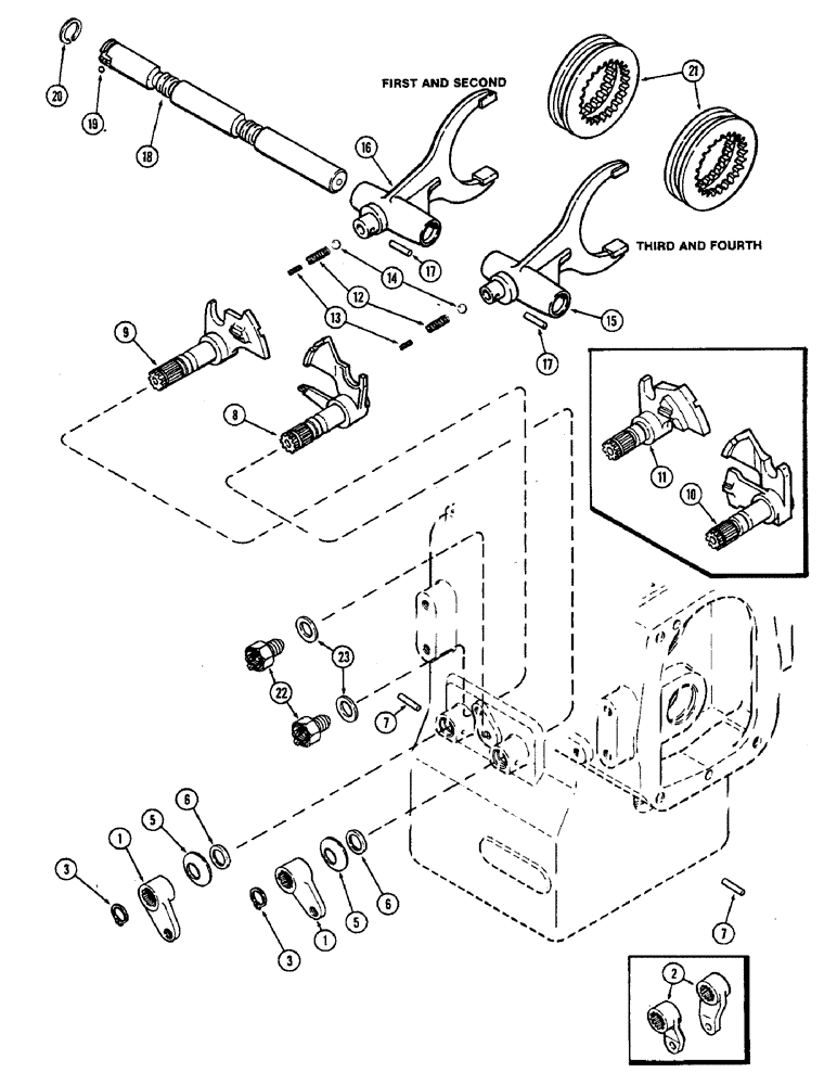Схема запчастей Case IH 2470 - (208) - RANGE SHIFT MECHANISM (06) - POWER TRAIN