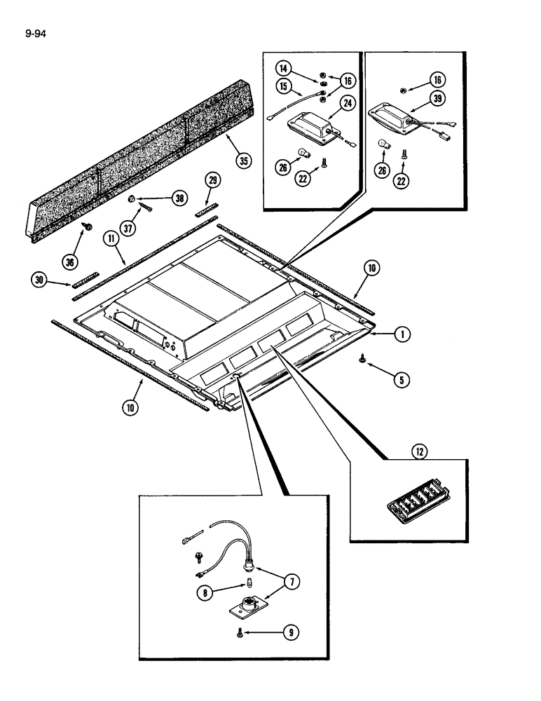 Схема запчастей Case IH 3594 - (9-094) - CAB, HEADLINER AND LOUVERS (09) - CHASSIS/ATTACHMENTS