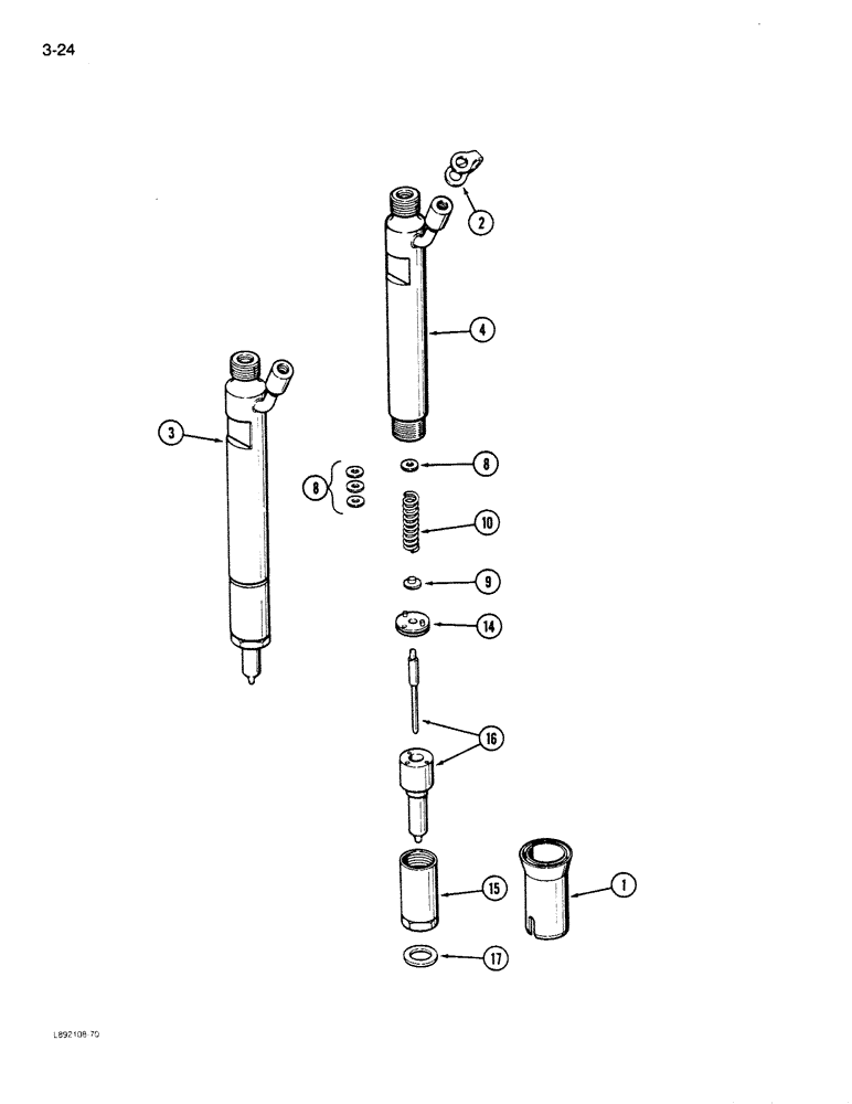 Схема запчастей Case IH 9130 - (3-24) - FUEL INJECTION NOZZLE, 6TA-830 ENGINE (03) - FUEL SYSTEM