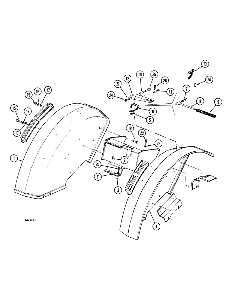 Схема запчастей Case IH 2150 - (9-092[C]) - REAR FENDERS, 2150 - (P.I.N. : -CGC15013) (09) - CHASSIS/ATTACHMENTS