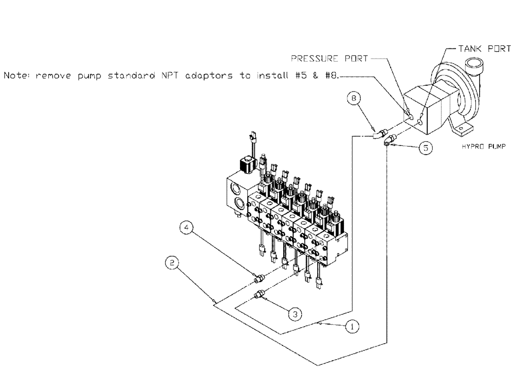 Схема запчастей Case IH 610 - (04-012) - HYDRAULIC COMPONENTS, INTERNAL WASH Hydraulic Plumbing