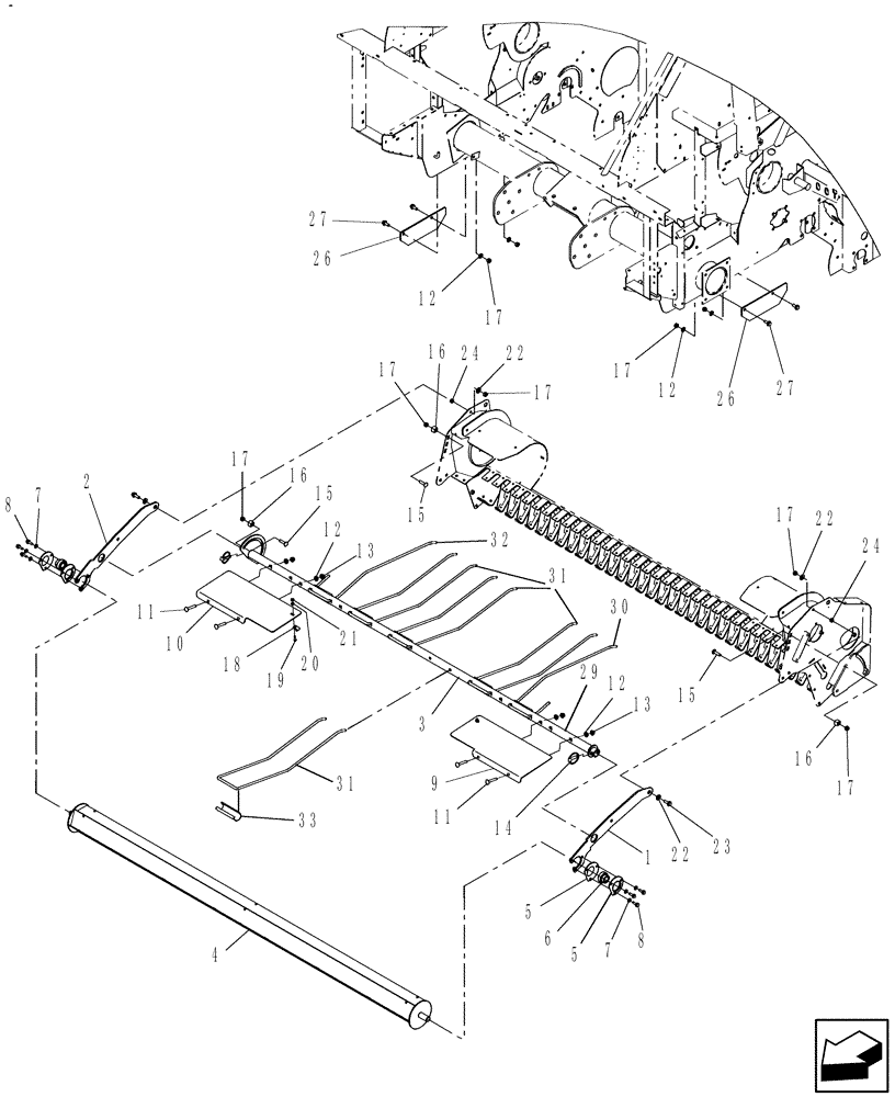 Схема запчастей Case IH RB564 - (13.996) - 2M WIDE PICKUP, ROLLER WINDGUARD,SPECIALTY CROP BALERS (13) - FEEDER