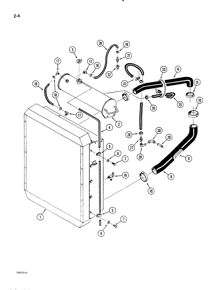 Схема запчастей Case IH STEIGER - (2-04) - RADIATOR AND ATTACHING PARTS, 3406 ENGINE (02) - ENGINE