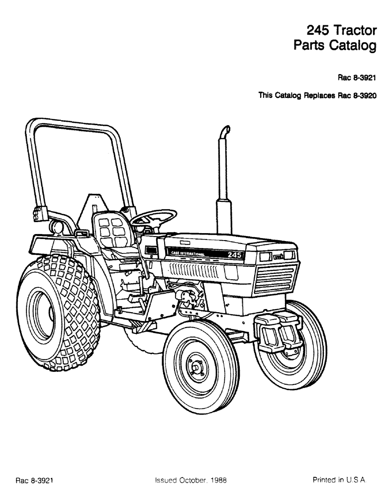 Схема запчастей Case IH 245 - (1-03) - PARTS CATALOG (00) - PICTORIAL INDEX