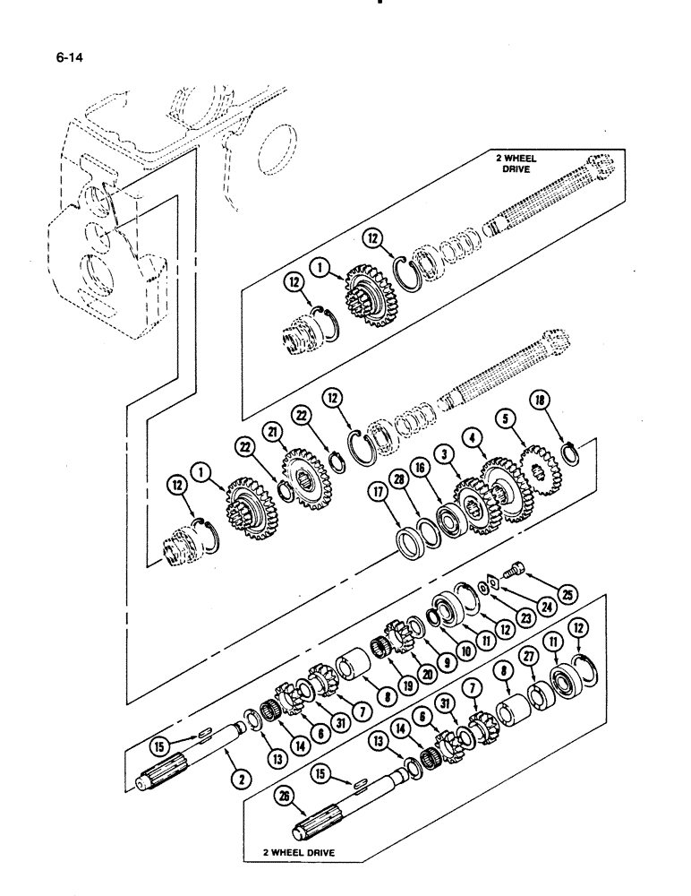 Схема запчастей Case IH 275 - (6-14) - RANGE GEARS (06) - POWER TRAIN