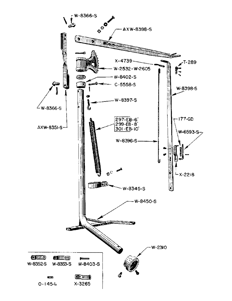 Схема запчастей Case IH WPA - (22) - FRONT AXLE AND LEVER, WPA PLOW 