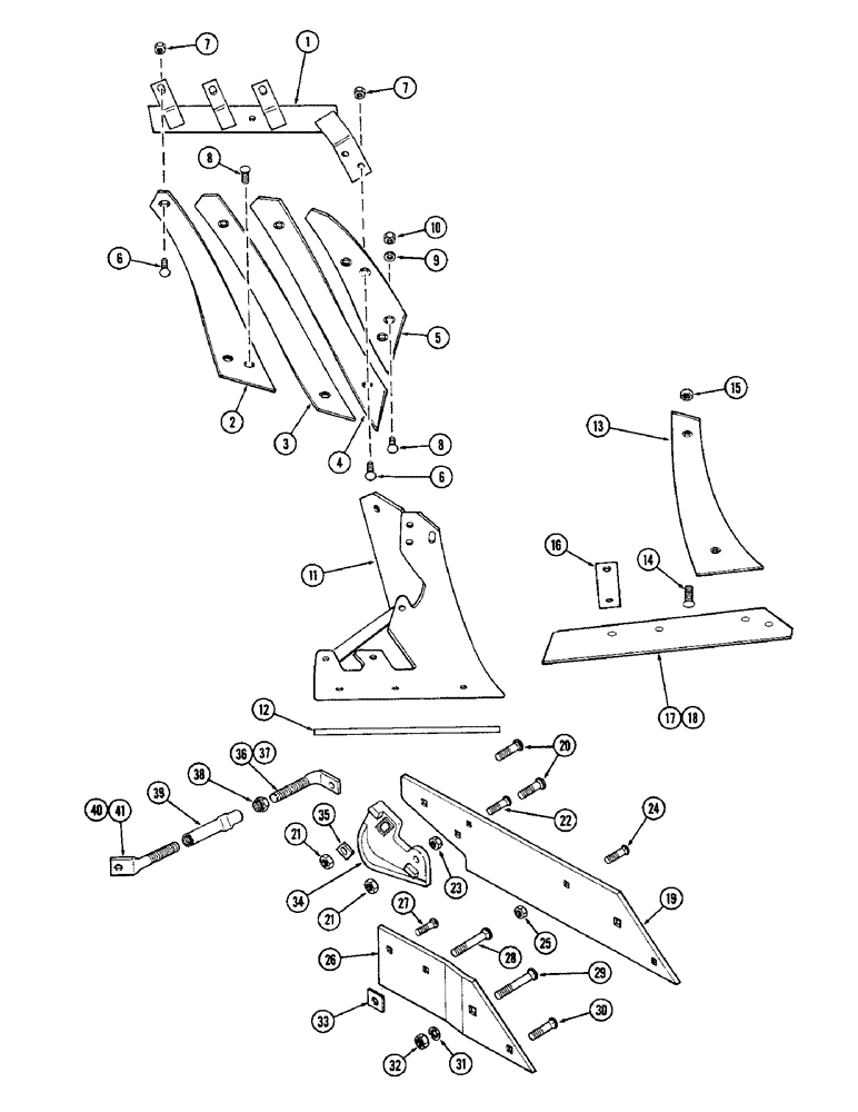 Схема запчастей Case IH 600-SERIES - (28) - BOTTOM, 18 INCH SLAT, RIGHT HAND 
