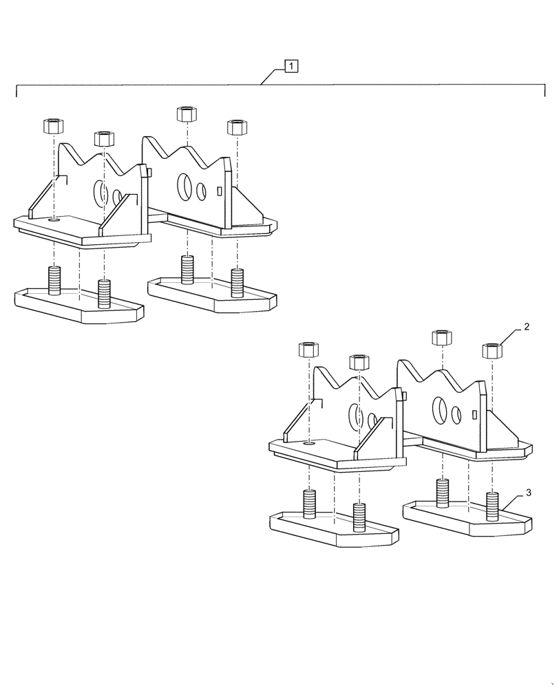 Схема запчастей Case IH BHA102 - (39.129.030) - VAR - 716410036 - FOOT PAD KIT (39) - FRAMES AND BALLASTING