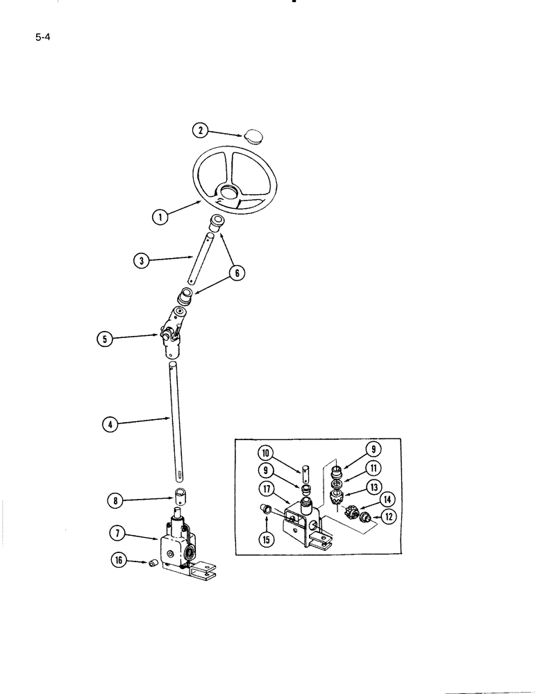 Схема запчастей Case IH 5000 - (5-04) - STEERING CONTROLS, 5000 WINDROWER (05) - STEERING