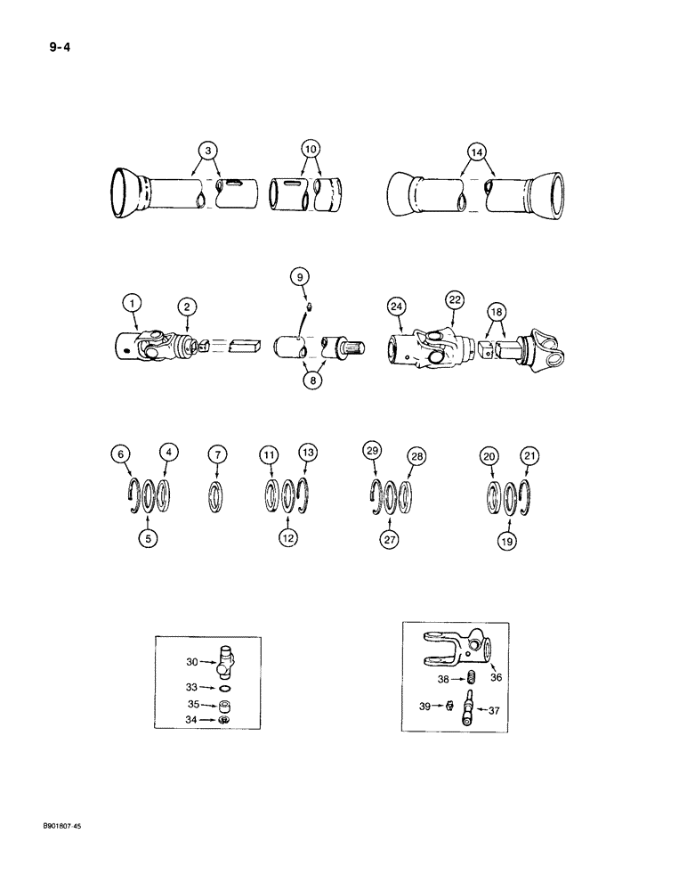 Схема запчастей Case IH 1100 - (9-04) - POWER DRIVE EQUIPMENT, 1100 MOWER, PRIOR TO SERIAL NUMBER 030570 (09) - CHASSIS/ATTACHMENTS
