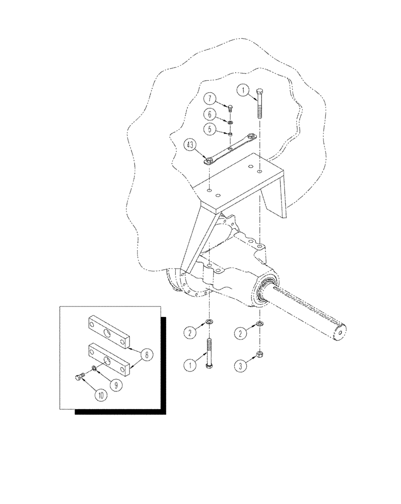 Схема запчастей Case IH STX440 - (06-44) - AXLE MOUNTING STX 375, STX 375 HEAVY DUTY, STX 440 (06) - POWER TRAIN