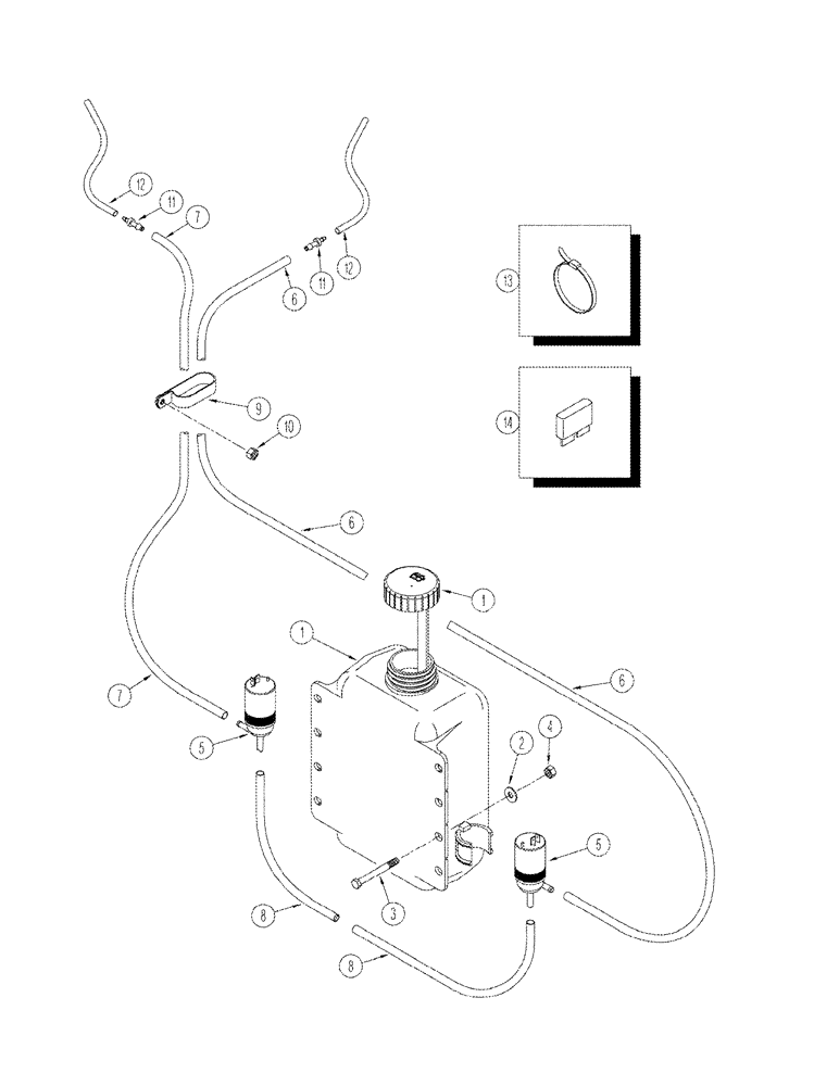 Схема запчастей Case IH STX325 - (04-03) - WINDSHIELD WASHER (04) - ELECTRICAL SYSTEMS