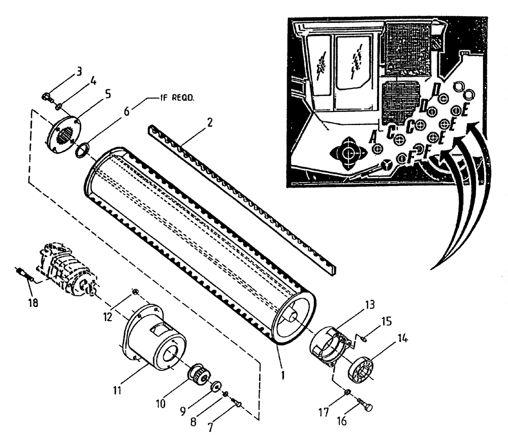 Схема запчастей Case IH 7700 - (A02[70A]) - BOTTOM ROLLERS {UPPER, E} Mainframe & Functioning Components