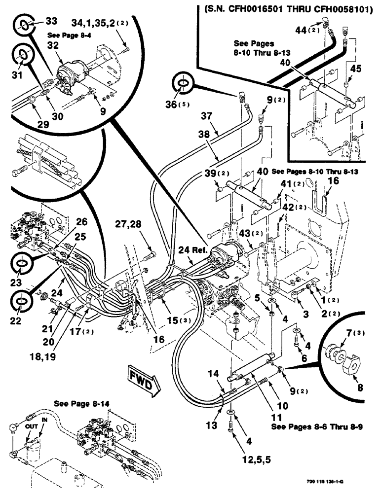 Схема запчастей Case IH 8460 - (8-02) - HYDRAULIC ASSEMBLY, VALVE TO PUMP, SERIAL NUMBER CFH0016501 THROUGH CFH0058101 (07) - HYDRAULICS